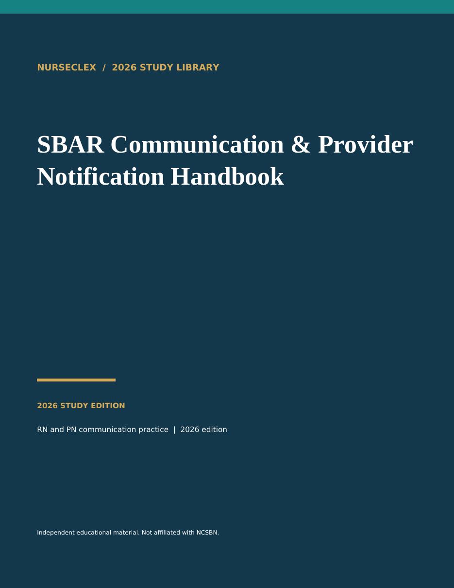 SBAR Communication & Provider Notification Handbook cover
