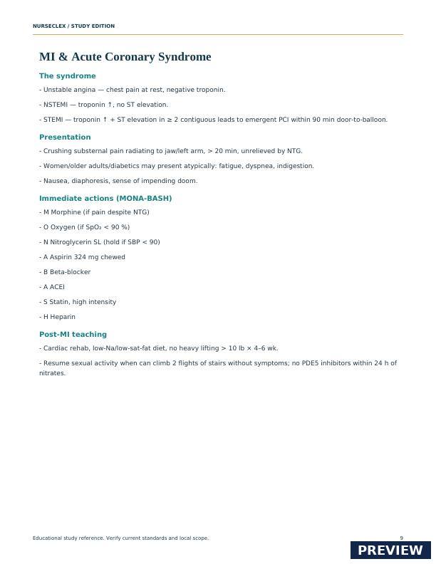 Cardiovascular System Pathophysiology & EKG Matrix - Page 9