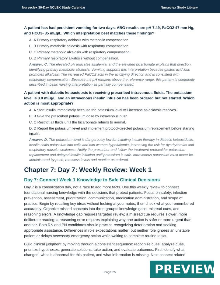 Nurseclex 30-Day NCLEX Study Calendar - Page 25